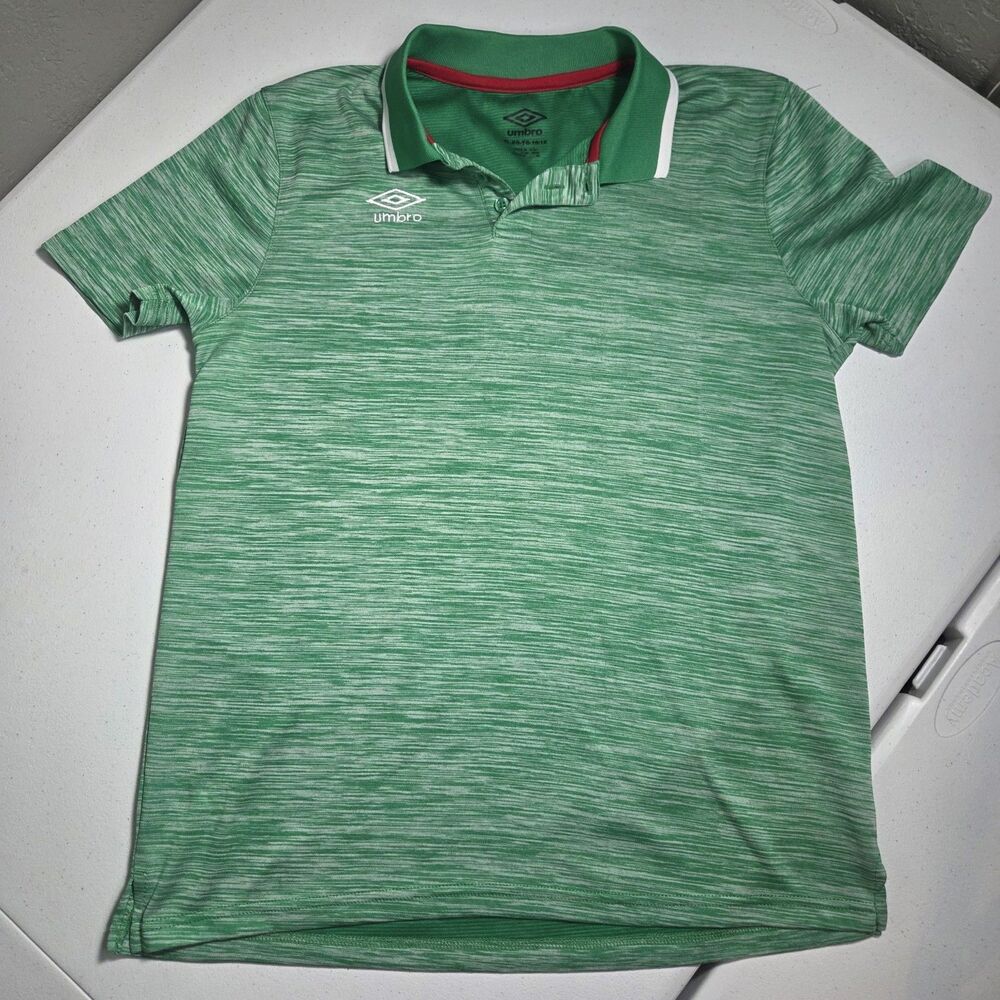 Umbro Polo Youth XL 16/18 Green Heather Performance Blokecore Top